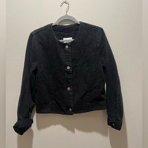 NWT!! Abercrombie Black Button-Up Denim Jacket